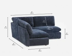 CHABLIS 3-pc modular interchangeable sofa