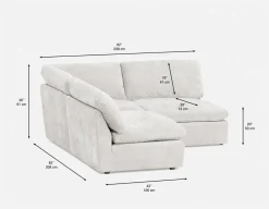 CHABLIS 3-pc modular interchangeable sofa