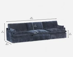 CHABLIS 3-pc modular interchangeable sofa