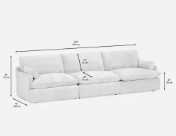 CHABLIS 3-pc modular interchangeable sofa
