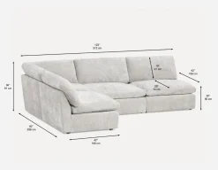 CHABLIS 4-pc modular interchangeable sofa