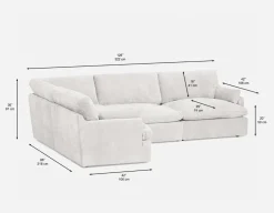 CHABLIS 4-pc modular interchangeable sofa