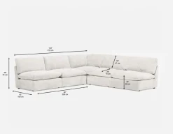 CHABLIS 5-pc modular interchangeable sofa