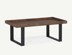 DAMIAN wood veneer lift-top coffee table with storage 84 cm
