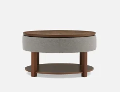 DAMIAN wood veneer lift-top coffee table with storage 84 cm
