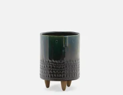 DASH planter with wood stand 21 cm
