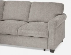 DELPHINE traditional left-facing sectional sofa-bed with storage