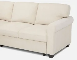 DELPHINE traditional left-facing sectional sofa-bed with storage