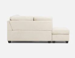 DELPHINE traditional left-facing sectional sofa-bed with storage