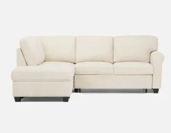 DELPHINE traditional left-facing sectional sofa-bed with storage