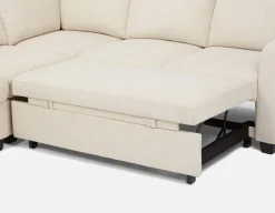 DELPHINE traditional left-facing sectional sofa-bed with storage