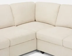 DELPHINE traditional left-facing sectional sofa-bed with storage
