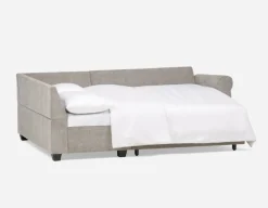 DELPHINE traditional left-facing sectional sofa-bed with storage