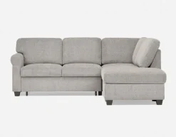 DELPHINE traditional right-facing sectional sofa-bed with storage