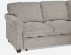 DELPHINE traditional right-facing sectional sofa-bed with storage