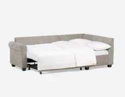 DELPHINE traditional right-facing sectional sofa-bed with storage