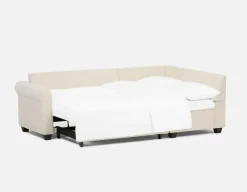 DELPHINE traditional right-facing sectional sofa-bed with storage