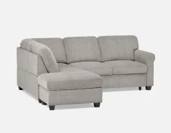 DELPHINE traditional right-facing sectional sofa-bed with storage