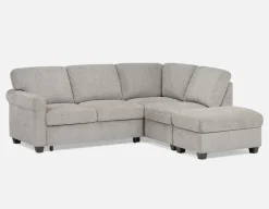 DELPHINE traditional right-facing sectional sofa-bed with storage