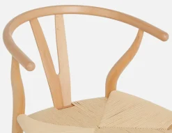 DENMARK beech wood and paper cord dining chair