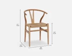 DENMARK beech wood and paper cord dining chair