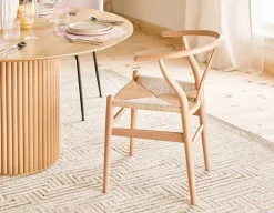DENMARK beech wood and paper cord dining chair