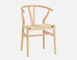 DENMARK beech wood and paper cord dining chair