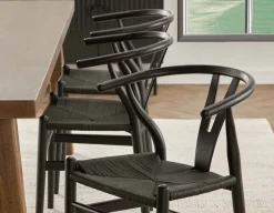 DENMARK beech wood and paper cord dining chair