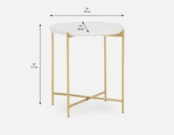 DENVER round marble end table 50cm