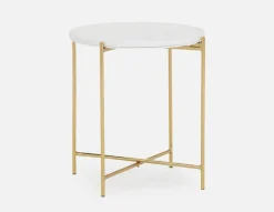 DENVER round marble end table 50cm