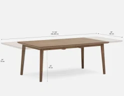 DINA extendable acacia wood dining table 180 cm to 260 cm
