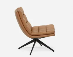DORADA 100% leather swivel armchair