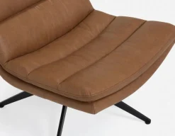 DORADA 100% leather swivel armchair