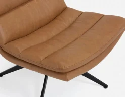 DORADA 100% leather swivel armchair