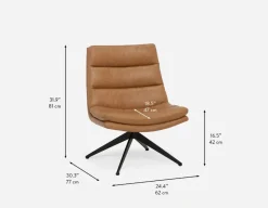 DORADA 100% leather swivel armchair