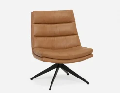 DORADA 100% leather swivel armchair