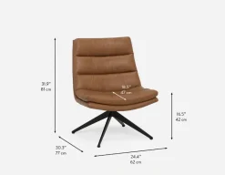 DORADA 100% leather swivel armchair
