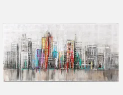 DOWNTOWN hand-painted wall art 140 cm x 70 cm
