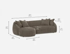 DOYER modern left-facing sectional sofa