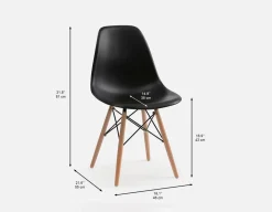 EIFFEL mid-century modern chair with solid beech wood legs