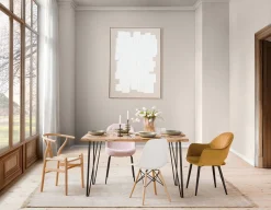 EIFFEL mid-century modern chair with solid beech wood legs