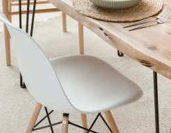 EIFFEL mid-century modern chair with solid beech wood legs