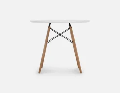 EIFFEL round lacquered dining table with solid beech wood legs 90 cm