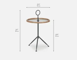 ELLIE mid-century modern round end table 51cm