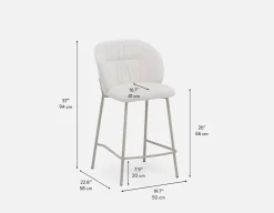 ELODI contemporary counter stool with backrest 66cm