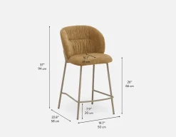 ELODI contemporary counter stool with backrest 66cm