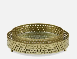 ELYRIA set of 2 iron trays