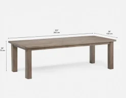 EPIRUS solid mango wood large dining table 260 cm