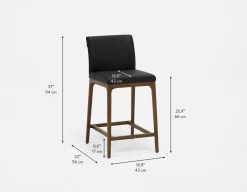 EVA 100% leather modern counter stool 66cm