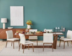 EVA 100% leather modern dining chair